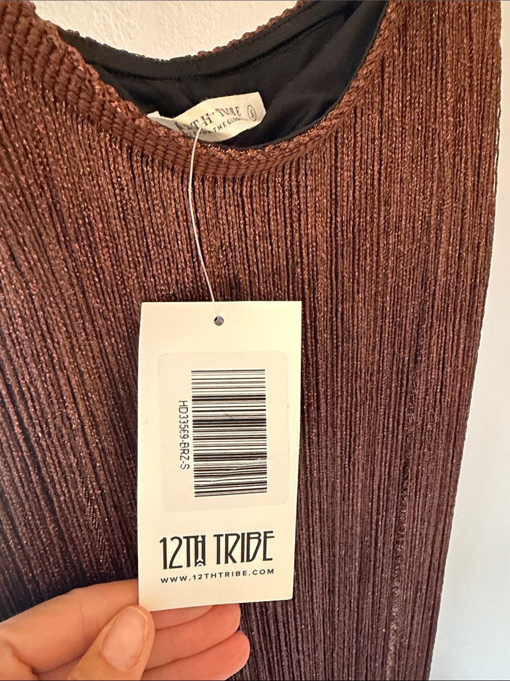 12th Tribe Brown Fringe Mini Dress with Long Tassels - Picture 3 of 5